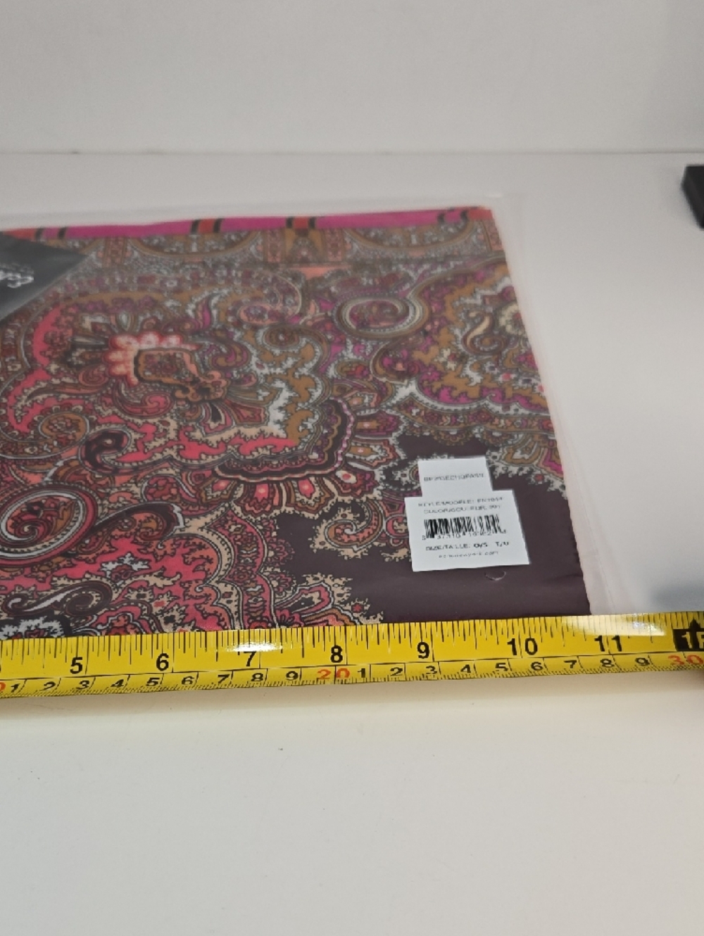 ECHO Paisley Print Silk Scarf - Pink, Brown & Cream - Picture 4 of 6